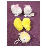 (4) Wind-Up Chicks and a Hanging Ball. The 2