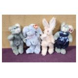 (4) TY Cats & Rabbits