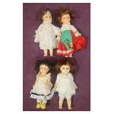 (4) 70s-80s 'World of Ginny' Vogue Dolls 8'