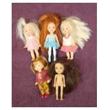 (5) 1994 'Kelly Doll' Barbies Little Sister, Apx
