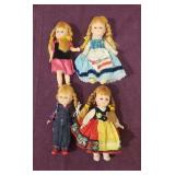 (4) 1970s 'World of Ginny' Vogue Dolls 8'