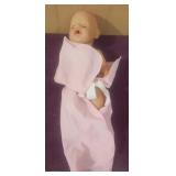 Vtg Zapf Creation 16' Baby Born Doll in a Pink