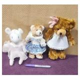 Assorted Brand Plush Bears & Fully Jointed Mouse