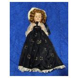 Vintage 11 in. Gothic Black Gown Hard-Plastic Doll