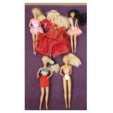 (5) 1966 Pat. Barbie Dolls