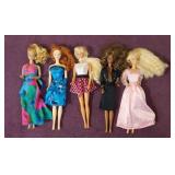 (5) 1966 Pat. Barbie Dolls