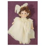 8.5' Fune Bisque Porcelain Girl in Yellow Lacy