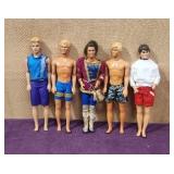 (5) '68 Pat. Ken Dolls, Middle One, Prince Ken