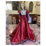 Vtg. Porcelain 'Queen of Hearts' Doll 23'