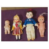 (4) Assorted Vtg Plastic Dolls, Bottle Emptying