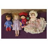 (4) Assortment of Vtg Decorative Dolls 6'-8'