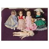 (5) 60s-70s 'Symbol of Quality' 7-8' Vinyl Dolls,