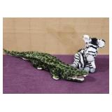 Wildlife Plush Animals 12' Zebra,  24' Alligator