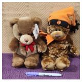 Gund Tender Teddy 'Je m'appele' & Halloween Teddy