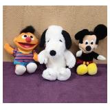 Peanuts, Mickey & Ernie 12-14' Plush Toys