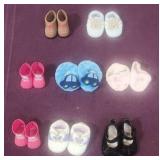 (8) Lg Pairs of Doll Shoes, 2.5' - 3.5' Long