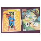(2) Kids Puzzles By Golden & Mattel, Superman,