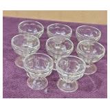 Vtg (8) Glass Footed Sherbet or Ice Cream Dishes,
