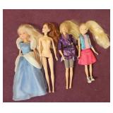 (4) 10'-12' Barbie & Other Action Dolls