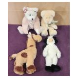 (4) Boyd's Bears 12' Plush Bears & Assorted