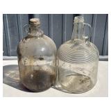 (2) 1-Gallon Vintage Glass Growlers