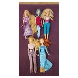 (5) Mattel/Disney 90s-2000s Barbie Dolls