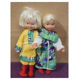 (2) Russian Peasant Dolls with Freckles and