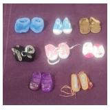 (8) Lg Pairs of Doll Shoes, 2.5' - 3.5' Long