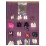(17) Med Pairs of Doll Shoes, 1.5' - 2.5' Long
