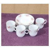 Set of 6 Fine China 4.5' Saucers & (4) 2'Tea Cups