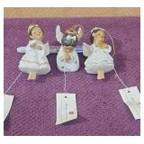 (3) Home Interiors Porcelain Angels w/Iridescent