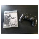 PS3 BATMAN VIDEO GAME AND PLAYSTATION CONTROLLER