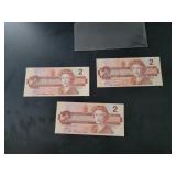 CANADIAN 2 DOLLAR BILLS