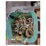 BUCKET FULL OF COSTUME JEWELRY
