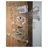 Lot Misc - Glass. Flask. Japan figurine etc