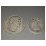 2 Round Medellions Ceasar Claudius and Wellington