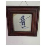 Blue and White Tile in Frame