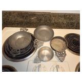 4 Pewter Porringers
