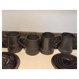 4 Pewter Mugs