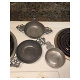3 Pewter Porringers