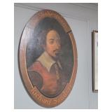 Oval Painting On Wood of  'Richard Sander'