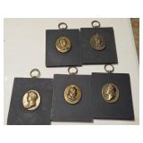 5 Westwood Chadwick Brass Intaglio Plaques