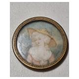 1.75' Mini Portrait of a Lady in a Gold Frame