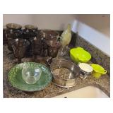 Lot - Glasses, Vase  Dishes