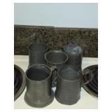 5 Pewter Tankards