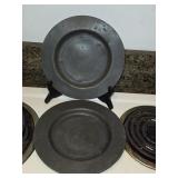 2 8' Round Pewter Plates