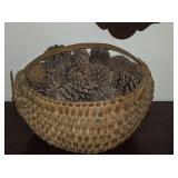 Gathering Basket with Pine Cones