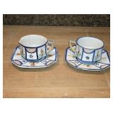 2 Quimper Cups and Saucers