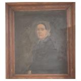 Oil Painting Woman in White Bonnet