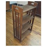 Oak Bookshelf with Crosses on Side